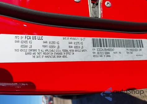 2017 Dodge Charger Srt Hellcat Rwd из США, поврежденный, VIN 2C3CDXL95HH669347